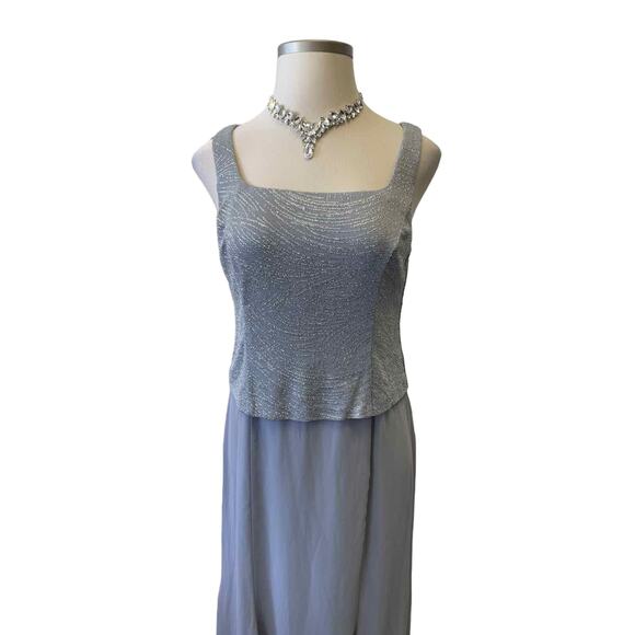 Alex Evening Size 16 Slate Blue Evening Midi Dress - Picture 4 of 4